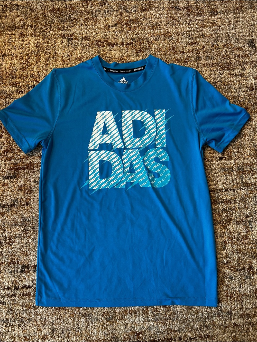 adidas Bright Blue Graphic Logo Short Sleeve Tee